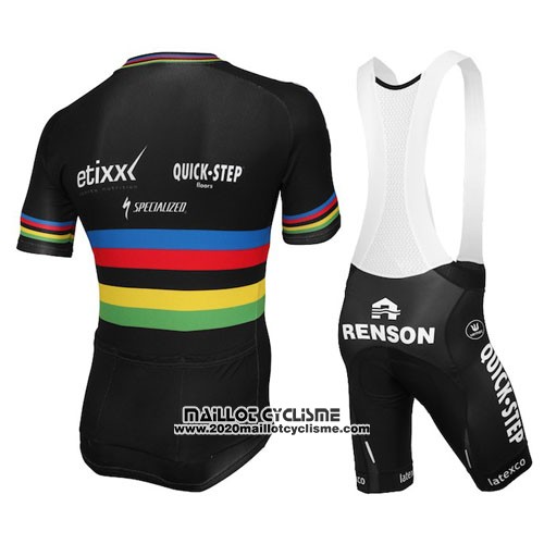 2016 Maillot Ciclismo UCI Mondo Champion Lider Quick Step Noir Manches Courtes et Cuissard